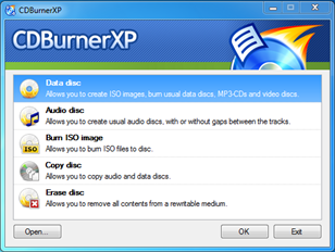 Burners Comparison - CdBurnerXp